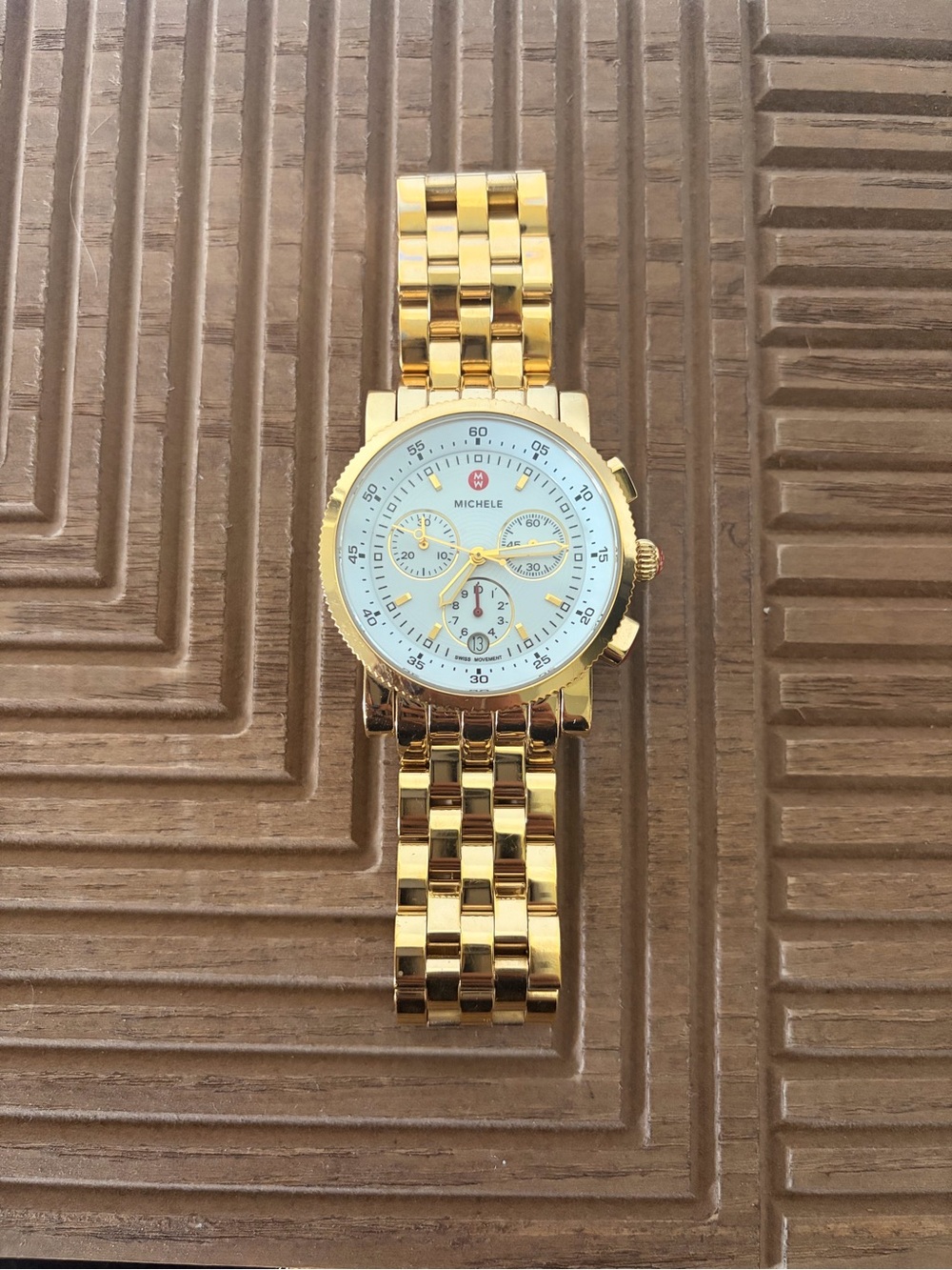Michele Sport Sail Gold Tone Watch